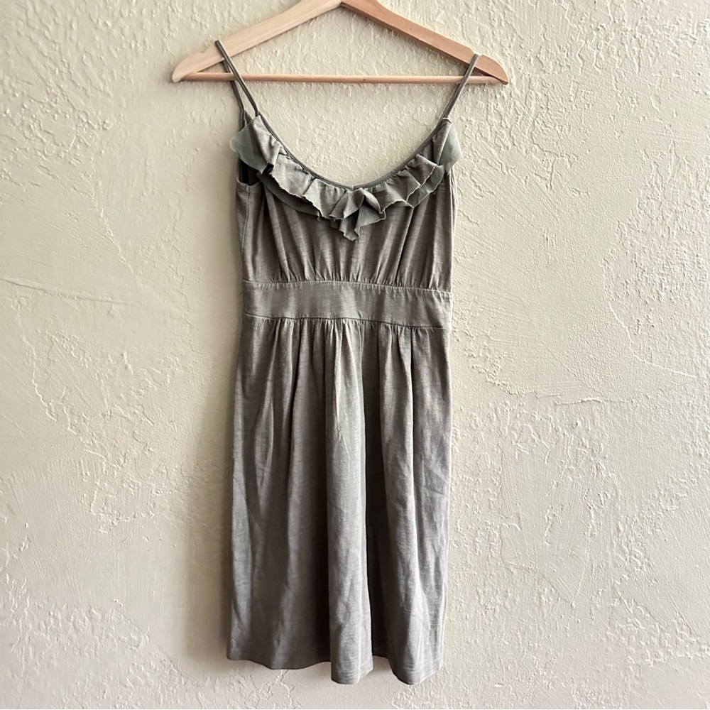 Banana Republic Gray Ruffle Dress